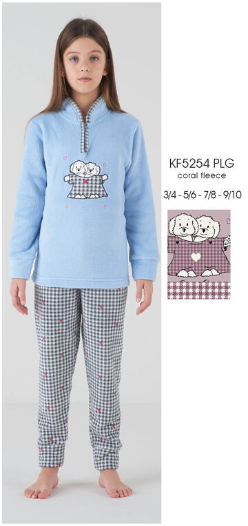 ART. KF5254 PLG- pigiama bambina m/l coral fleece kf5254 plg - Fratelli Parenti